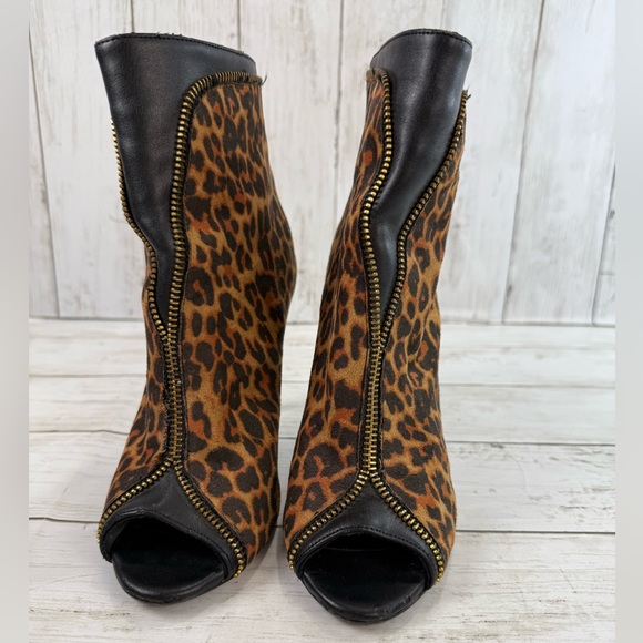 Thalia Sodi Women’s Stiletto Ankle Booties Animal Print Faux Suede Size 6M Lynda - Picture 11 of 14